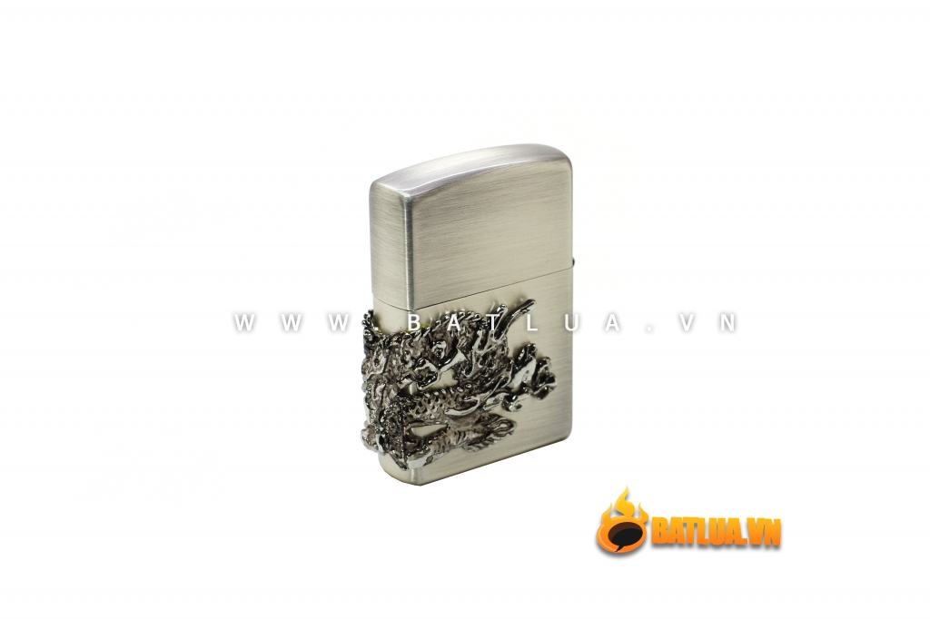 Bật lửa Zippo chính hãng phiên bản đặc biệt Rồng mạ bạc nổi