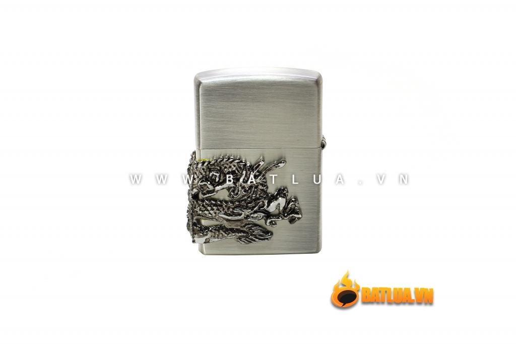 Bật lửa Zippo chính hãng phiên bản đặc biệt Rồng mạ bạc nổi