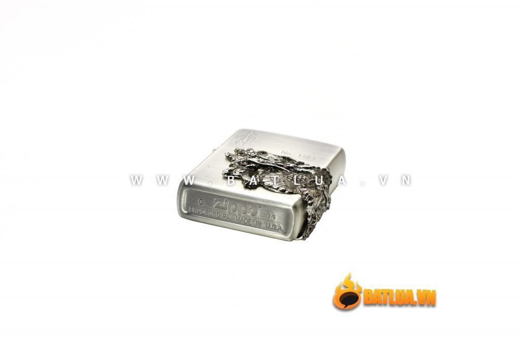 Bật lửa Zippo chính hãng phiên bản đặc biệt Rồng mạ bạc nổi