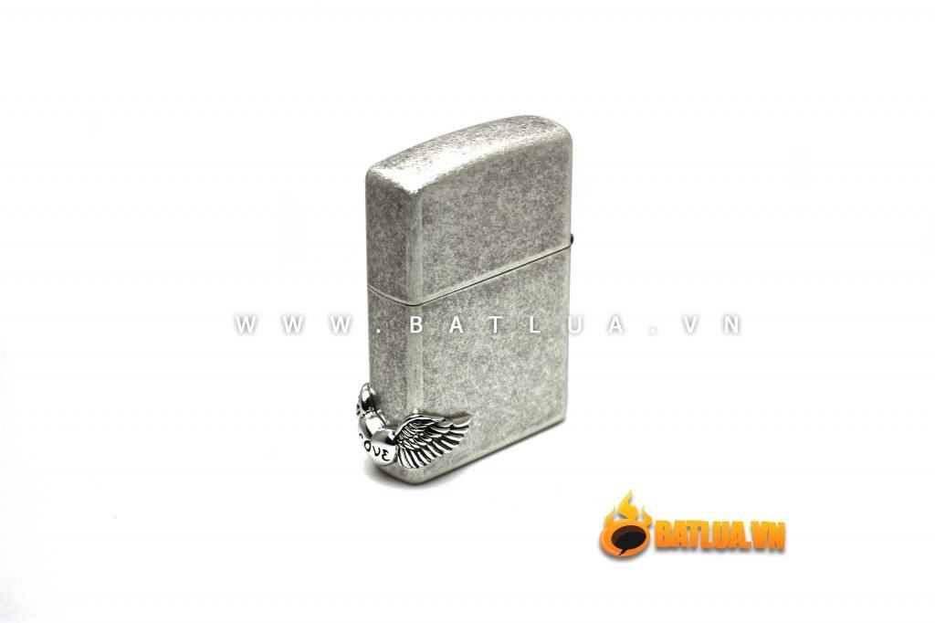 Bật lửa Zippo chính hãng bạc cổ Angel love