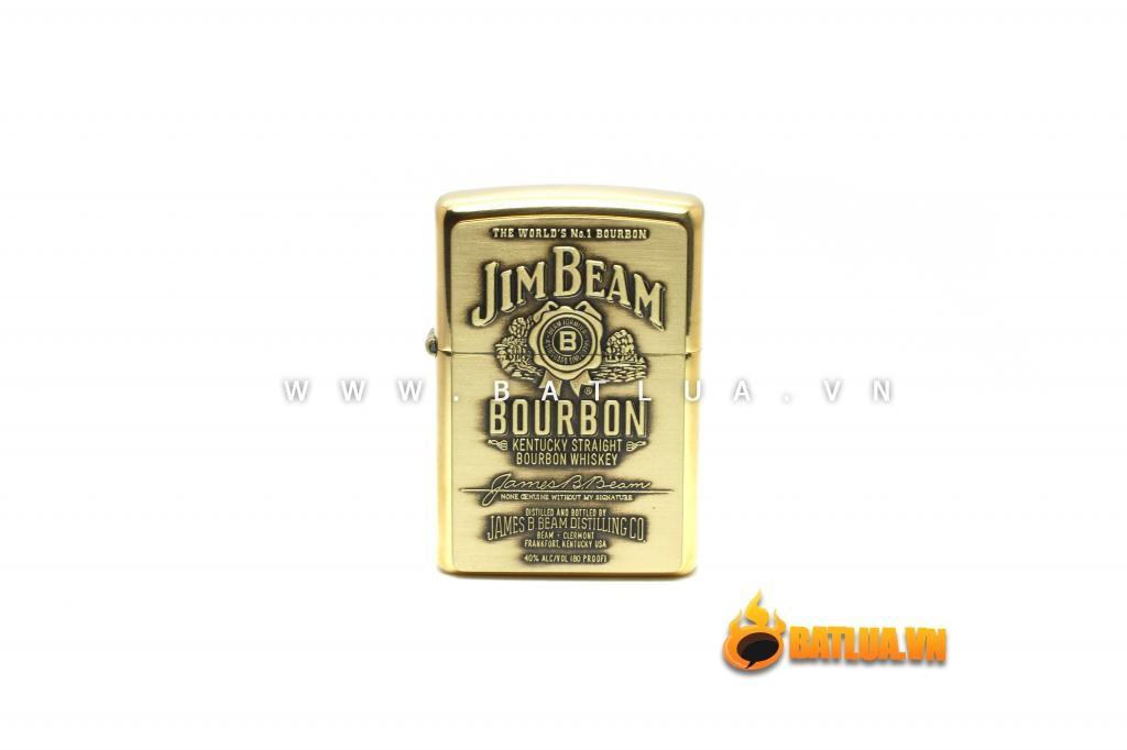 Bật lửa Zippo chính hãng nhãn hiệu rượu Jim Beam phiên bản cũ