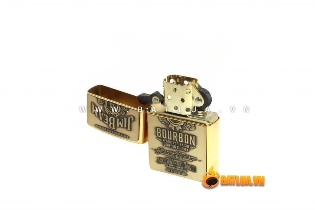 Bật lửa Zippo chính hãng nhãn hiệu rượu Jim Beam phiên bản cũ