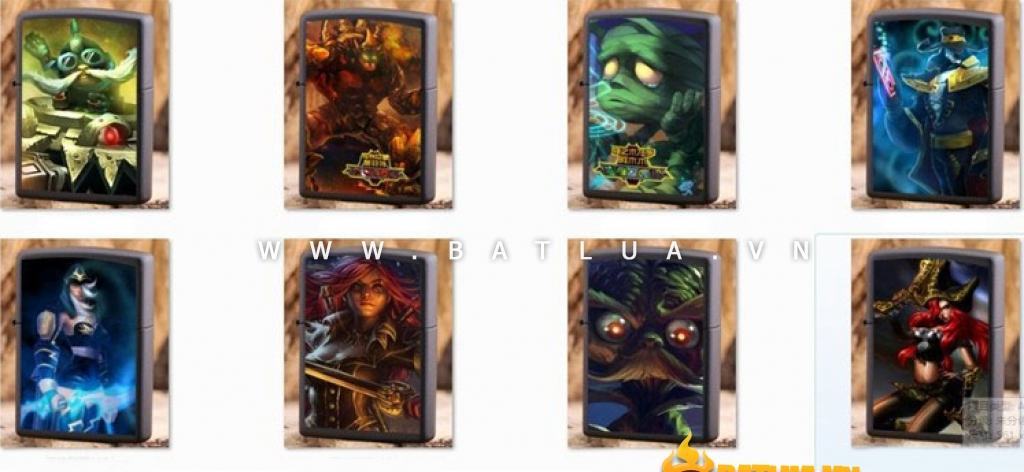 Bật lửa kiểu dáng Zippo điểm danh các tướng LOL Liên Minh Huyền Thoại