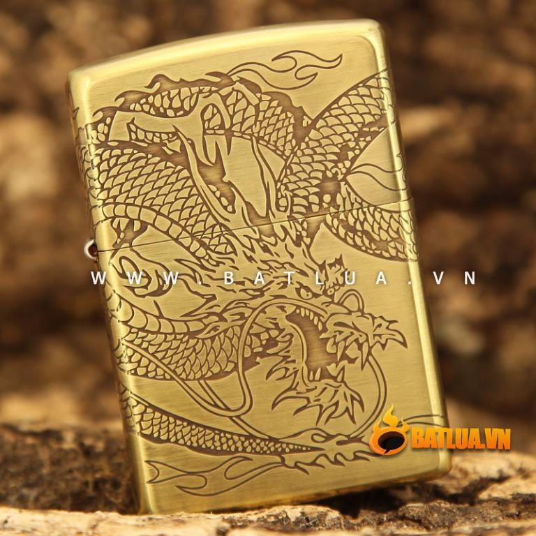 Bật lửa Zippo chính hãng khắc rồng quấn quanh dũng mãnh