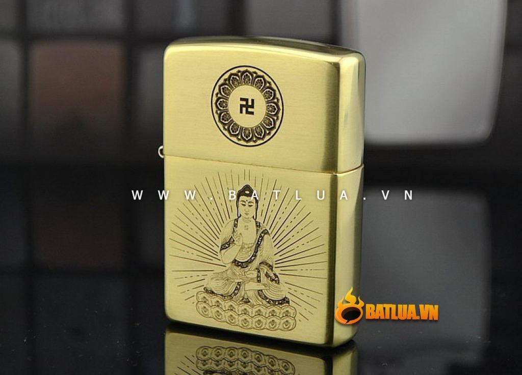 Bật lửa Zippo chính hãng chất liệu đồng khắc phật