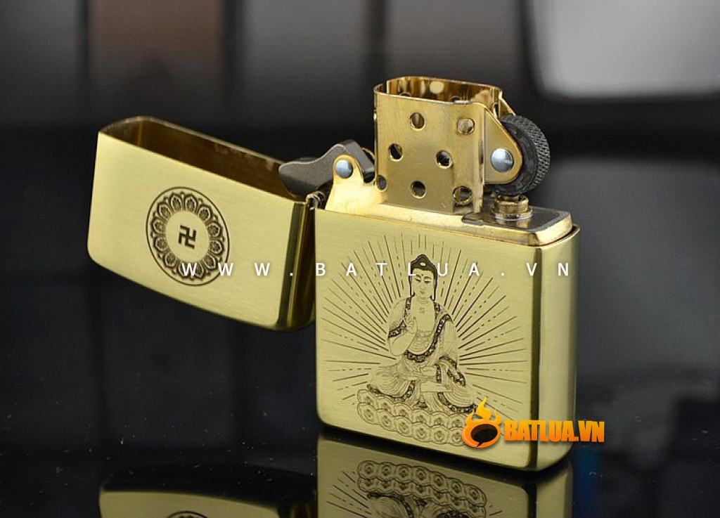 Bật lửa Zippo chính hãng chất liệu đồng khắc phật