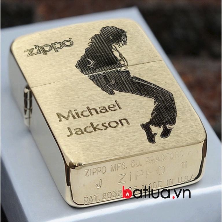 Bật lửa Zippo vàng đồng hình Michael Jackson Ver 2