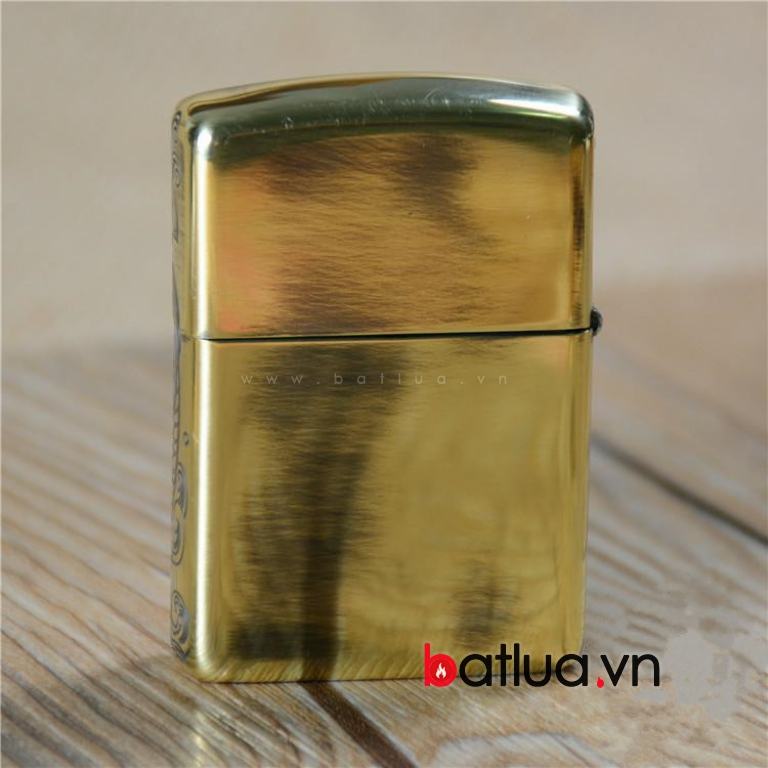 Bật lửa zippo đen in hoa văn cá chép Ver 2