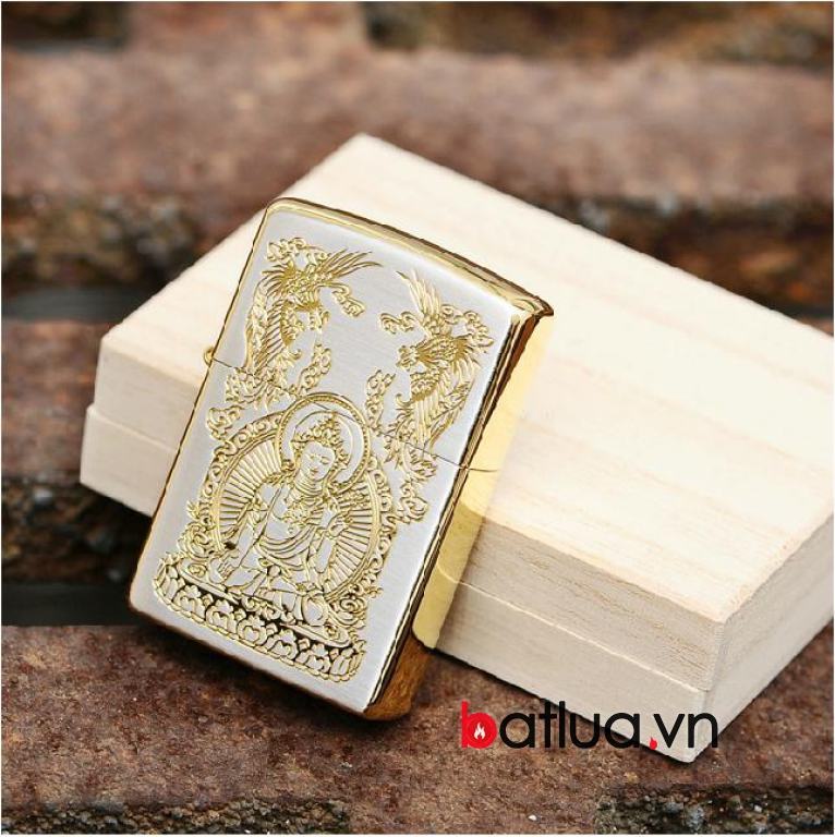 Bật lửa zippo chính hãng mạ vàng đức phật Thích Ca Mâu Ni Ver 1