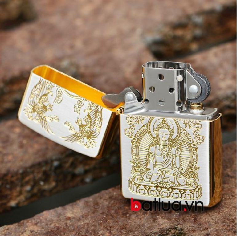 Bật lửa zippo chính hãng mạ vàng đức phật Thích Ca Mâu Ni Ver 1