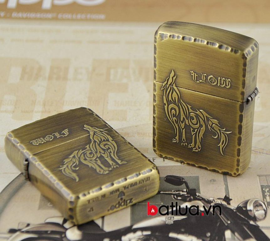 Bật lửa zippo khắc hoa văn sói