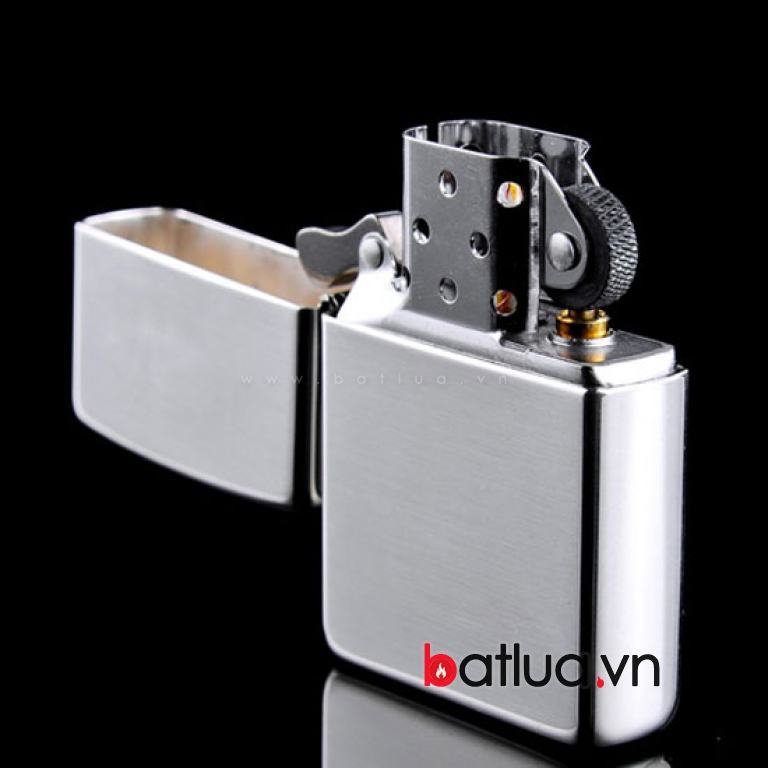 Bật lửa zippo chính hãng nguyên khối bạc trơn bóng ( Mẫu 15 )