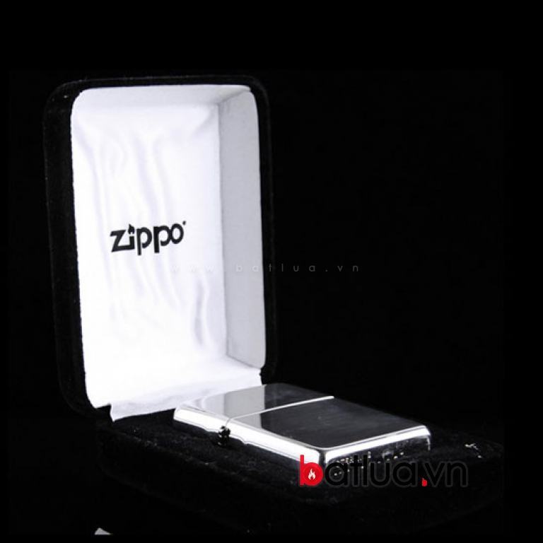 Bật lửa zippo chính hãng nguyên khối bạc trơn bóng ( Mẫu 15 )