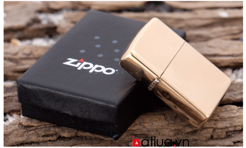 Bật lửa zippo chính hãng đồng bóng khắc chữ Solid Brass