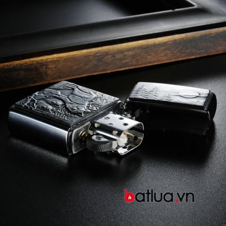 Bật lửa zippo khắc nổi hình sói