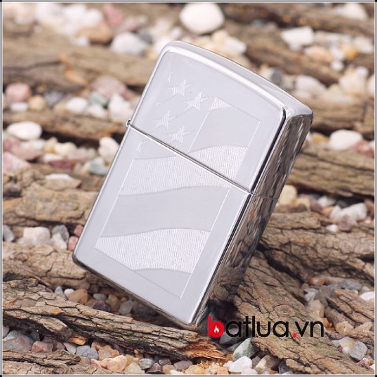 Bật lửa zippo chính hãng khắc hình cờ Mỹ