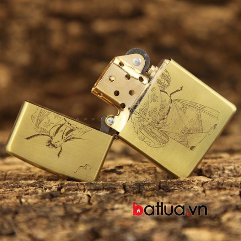 Bât lửa Zippo chính hãng đồng khắc ông Thần Tài may mắn