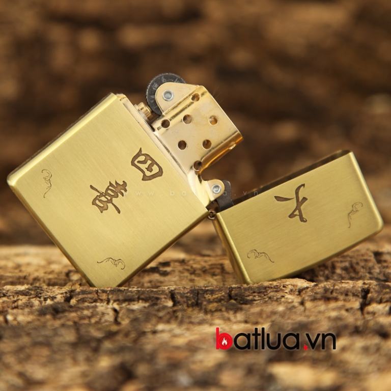 Bât lửa Zippo chính hãng đồng khắc ông Thần Tài may mắn