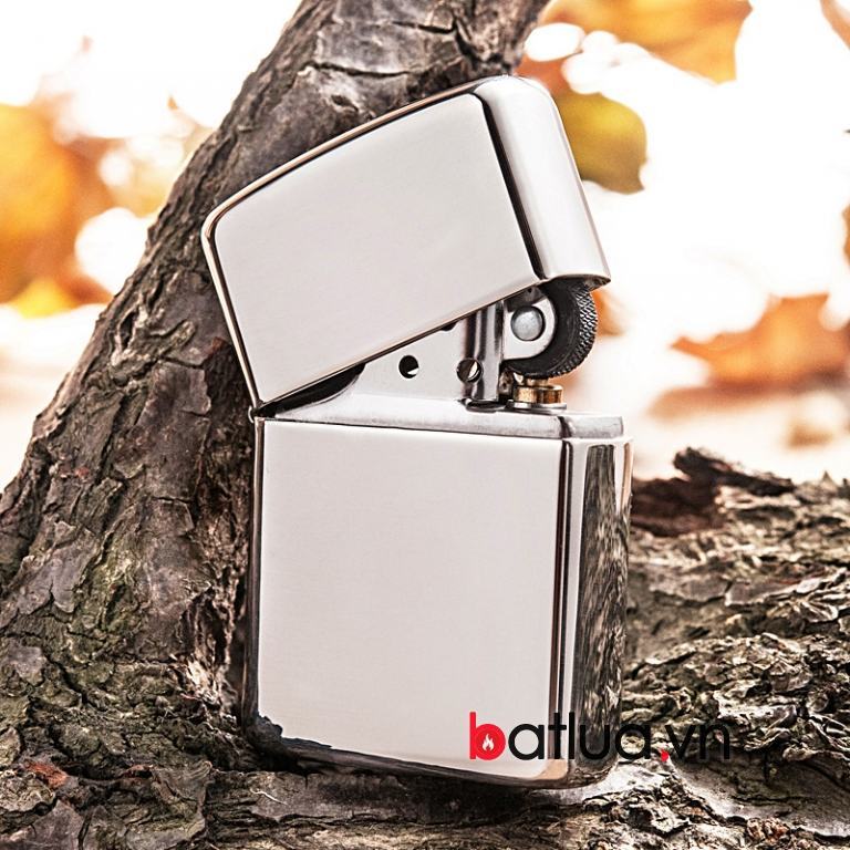 Bật lửa zippo chính hãng phiên bản Armor bạc nguyên khối