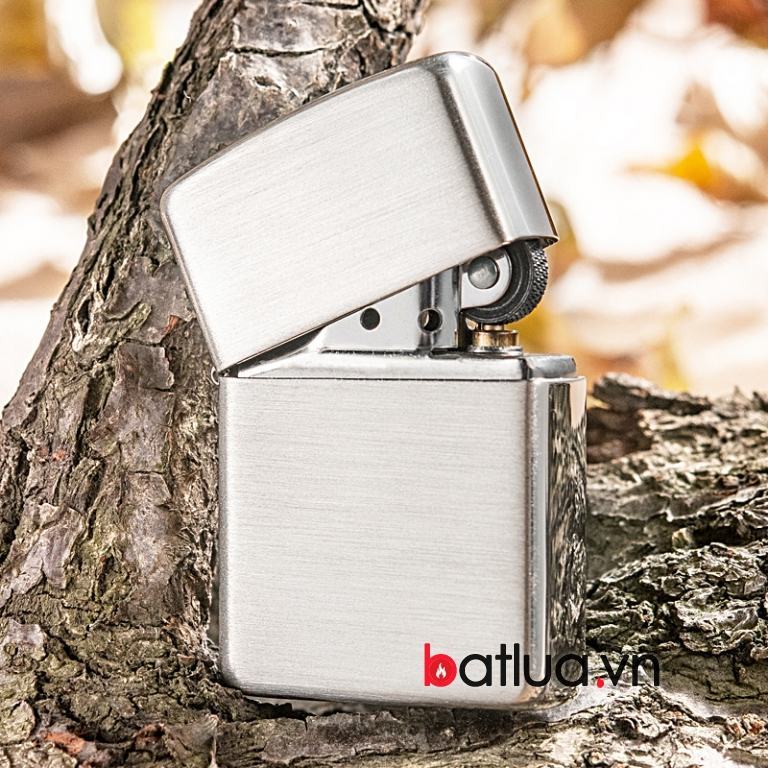 Bật lửa zippo chính hãng USA nguyên khối bạc xước