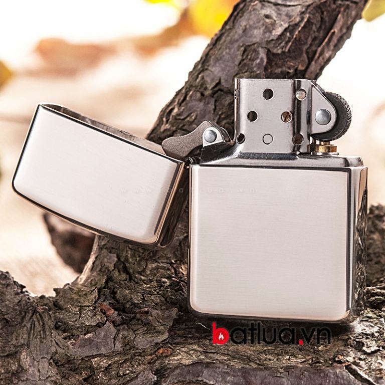 Bật lửa zippo chính hãng phiên bản Armor bạc nguyên khối