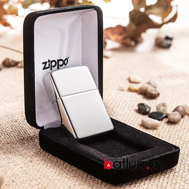 Bật lửa zippo chính hãng phiên bản Armor bạc nguyên khối