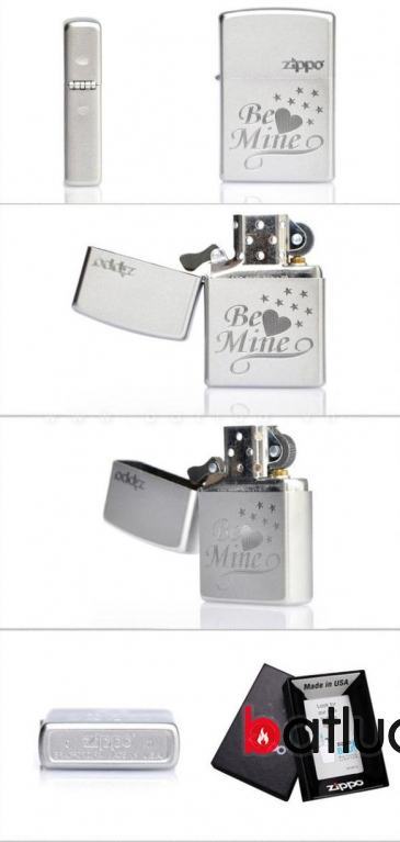 Bật lửa Zippo chính hãng bạc khắc Be Mine