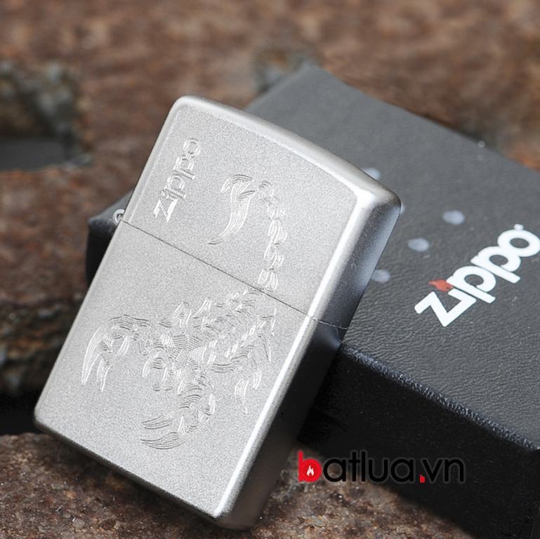 Bật lửa Zippo chính hãng bạc khắc Bọ cạp