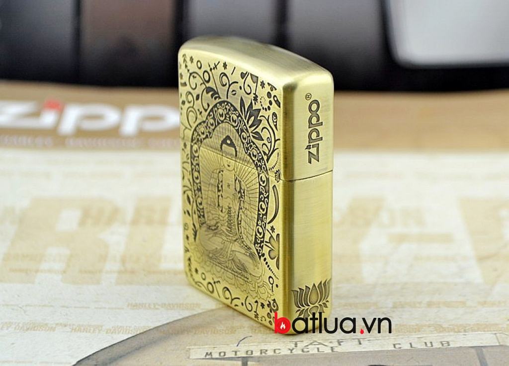 Bật lửa Zippo chính hãng zippo armor đồng khắc Đức phật