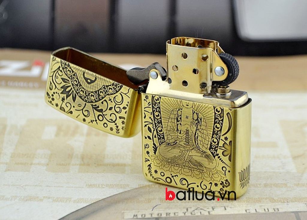 Bật lửa Zippo chính hãng zippo armor đồng khắc Đức phật