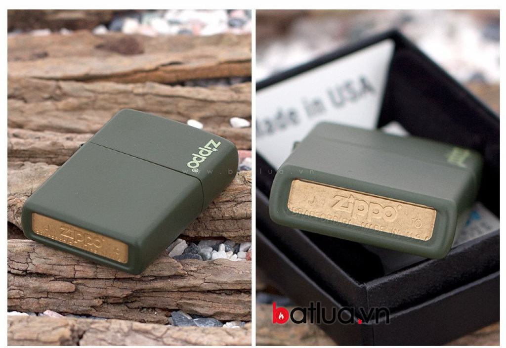 Bật lửa Zippo chính hãng sơn xanh lính