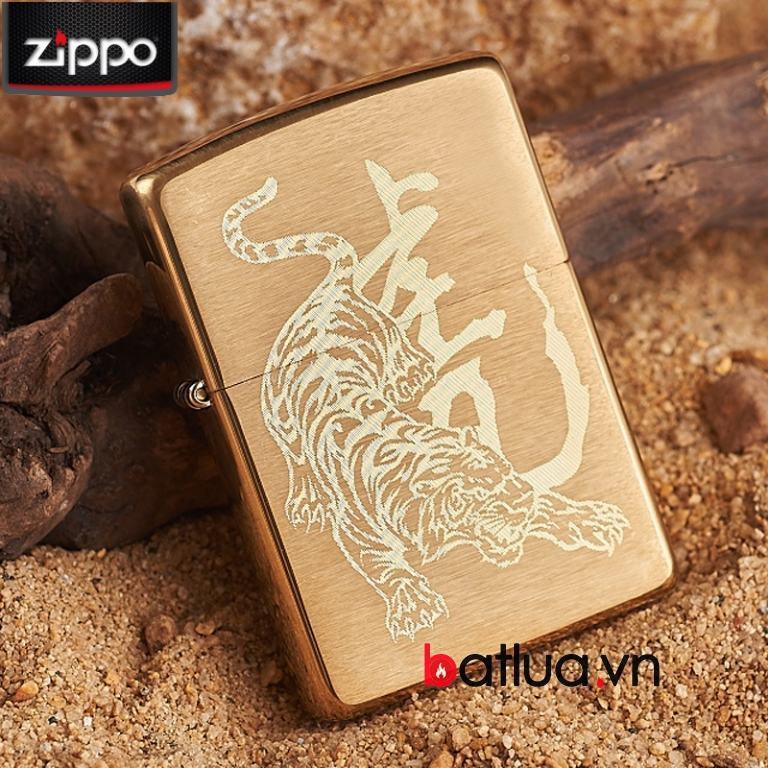 Bật lửa Zippo Đồng khắc Hổ Dũng Mảnh