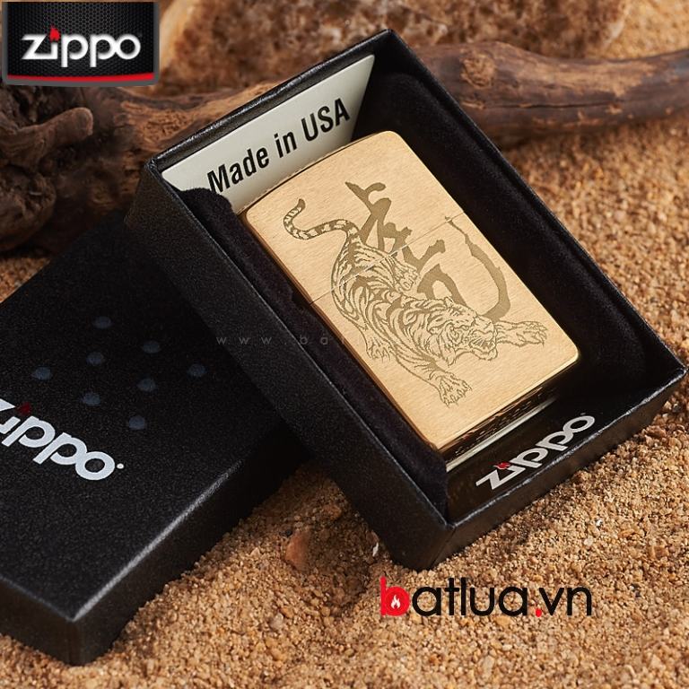 Bật lửa Zippo Đồng khắc Hổ Dũng Mảnh