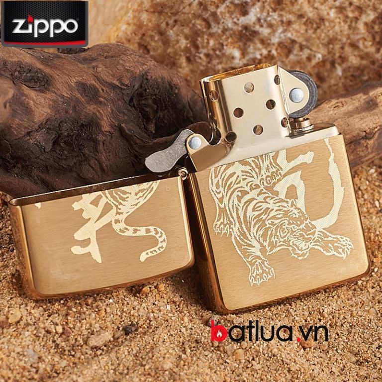 Bật lửa Zippo Đồng khắc Hổ Dũng Mảnh