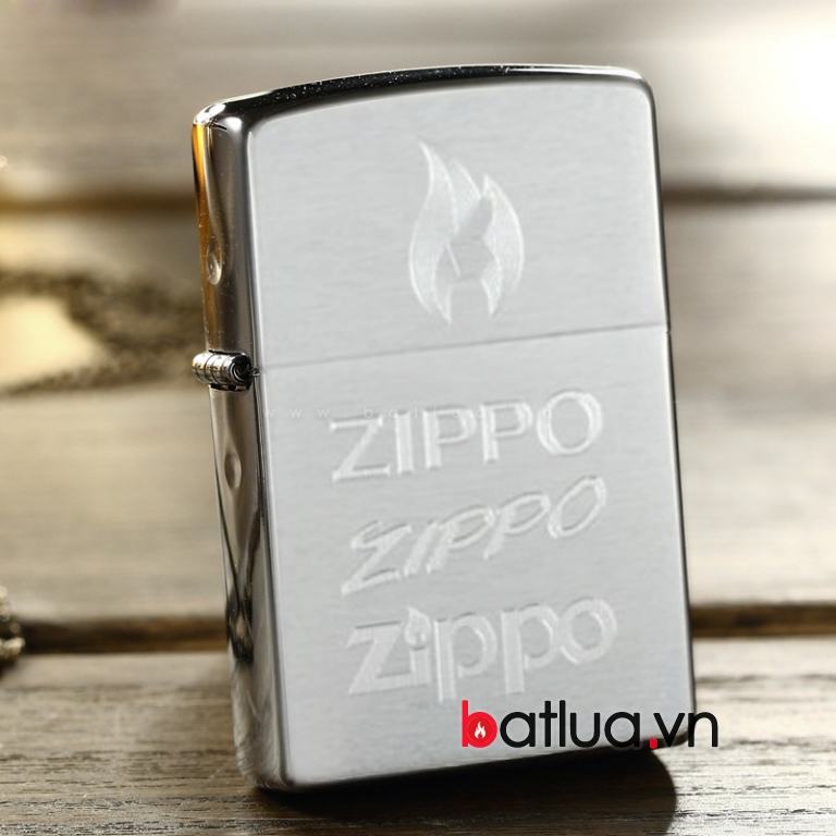 Bật lửa ZIppo chính hãng bạc khắc logo ZIPPO