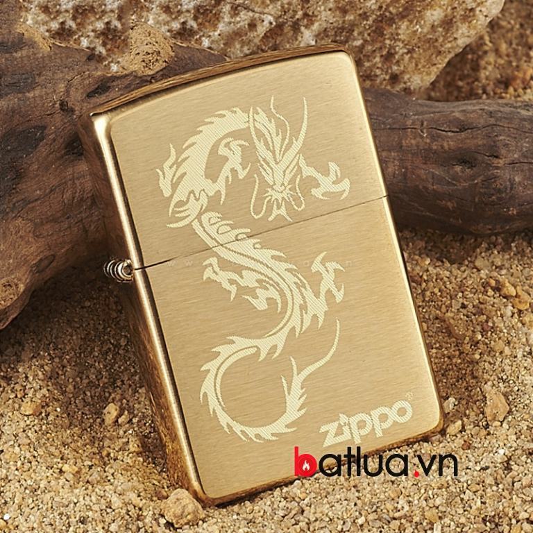 Bật lửa zippo chính hãng họa tiết rồng Đồng