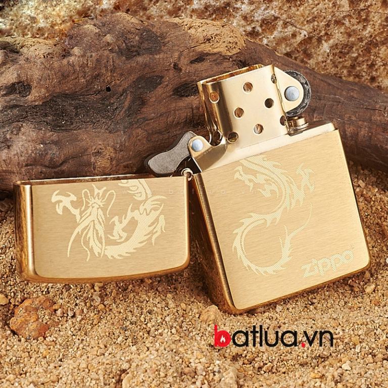 Bật lửa zippo chính hãng họa tiết rồng Đồng