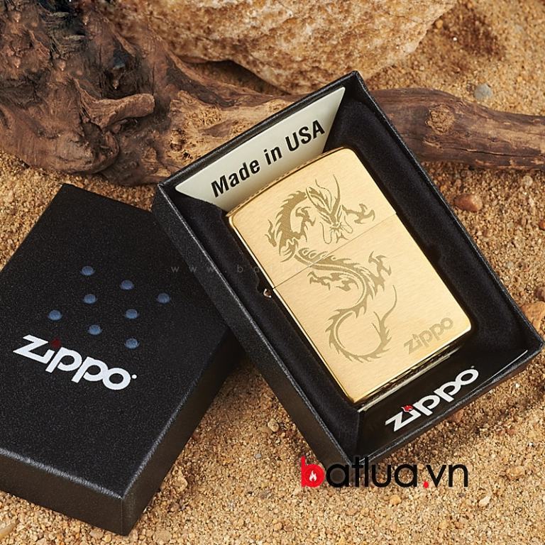 Bật lửa zippo chính hãng họa tiết rồng Đồng