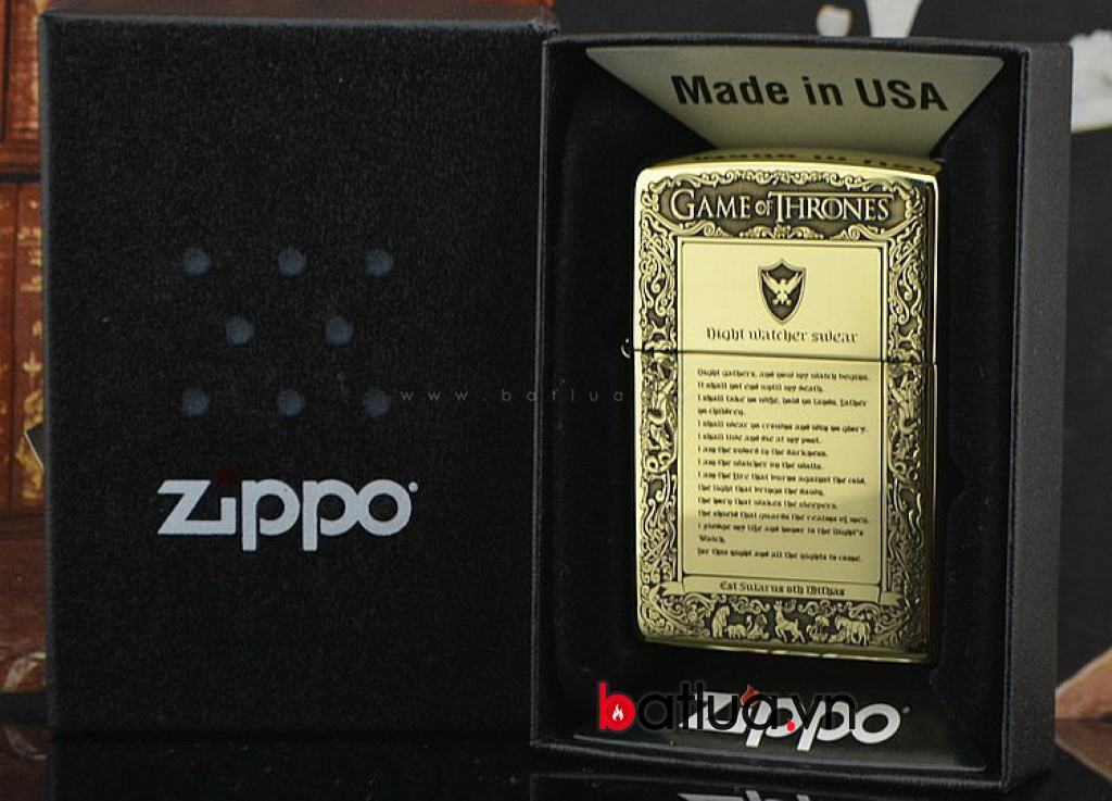 Bật lửa Zippo chính hãng Game of thrones