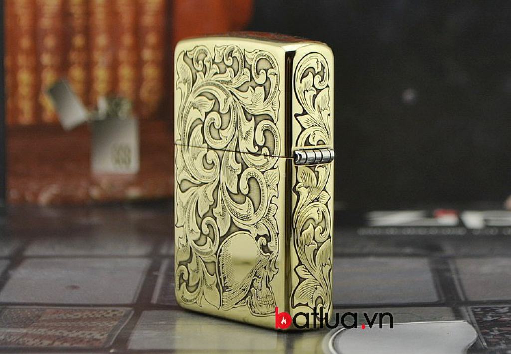 Bật lửa Zippo chính hãng đồng  Armor dày khắc họa tiết cô gái