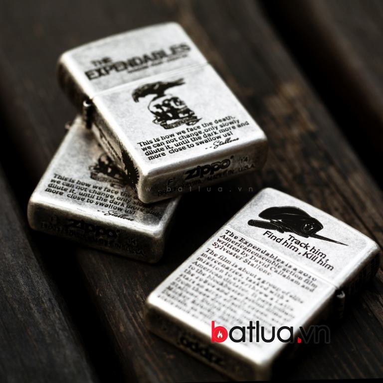 Bật lửa Zippo chính hãng bạc cổ The Expendables