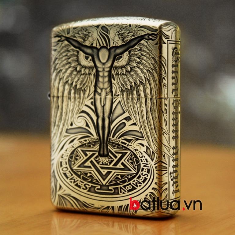 Bật lửa Zippo chính hãng đồng khắc thiên thần