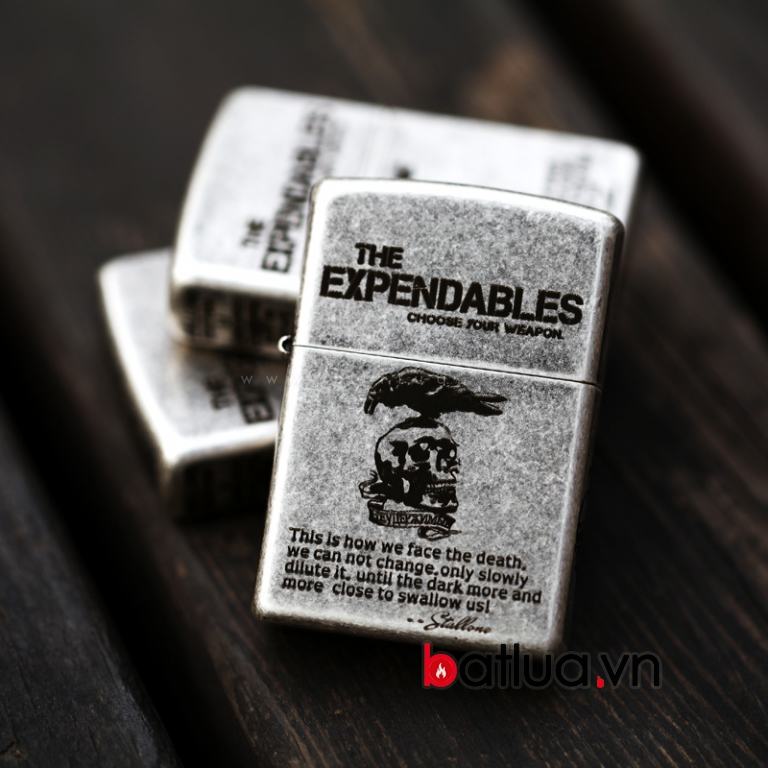 Bật lửa Zippo chính hãng bạc cổ The Expendables