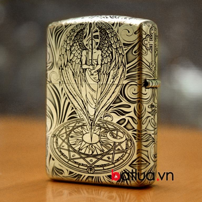 Bật lửa Zippo chính hãng đồng khắc thiên thần