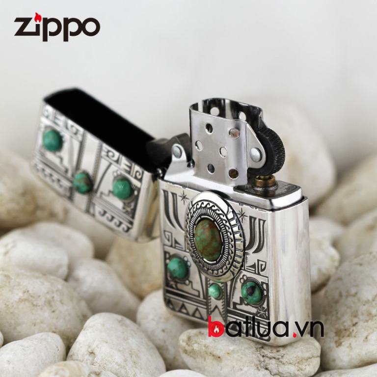 Bật lửa Zippo chính hãng  phiên bản Nhật họa tiết ngọc