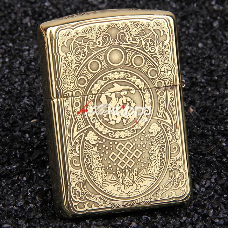 Bật lửa Zippo chính hãng đồng khắc hình tỳ hưu armor