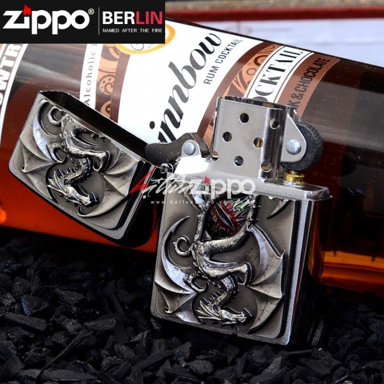 Bật lửa Zippo chính hãng chạm khắc hình mắt rồng