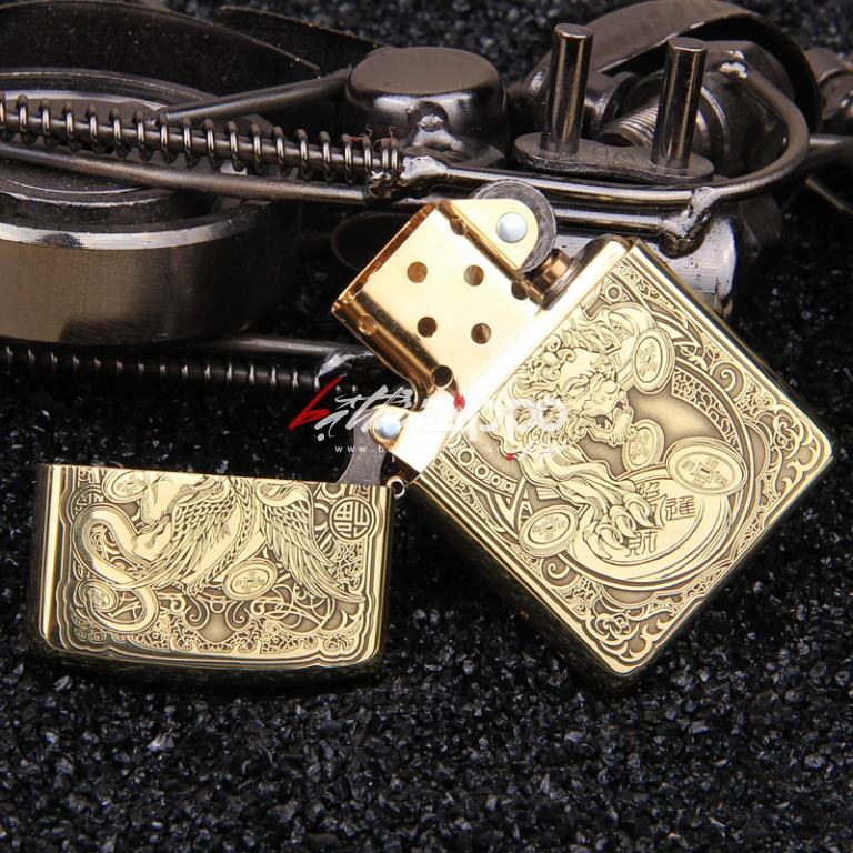 Bật lửa Zippo chính hãng đồng khắc hình tỳ hưu armor