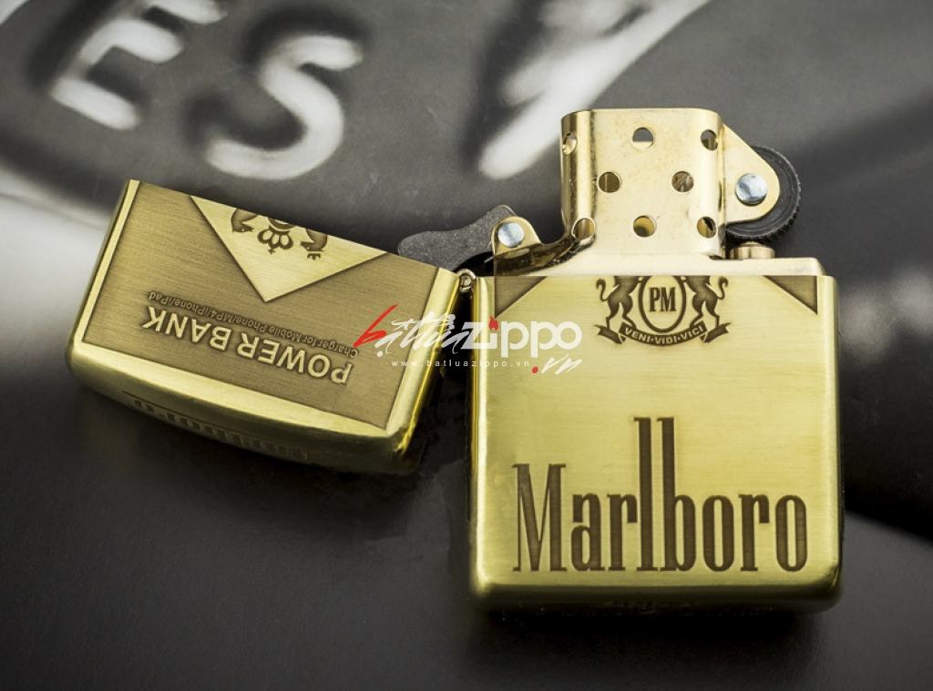 Bật lửa Zippo chính hãng đồng khắc thương hiệu Marlboro