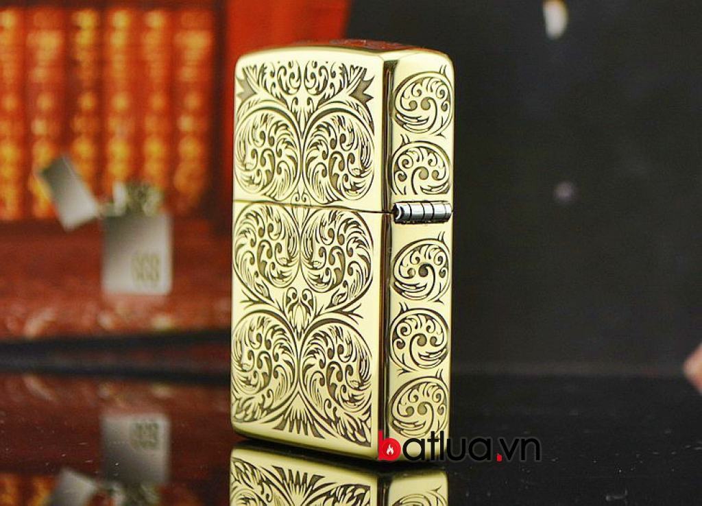 Bật lửa Zippo chính hãng đồng khắc hoa văn